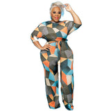 Knitted And Emerized Digital Printing Irregular Jumpsuit