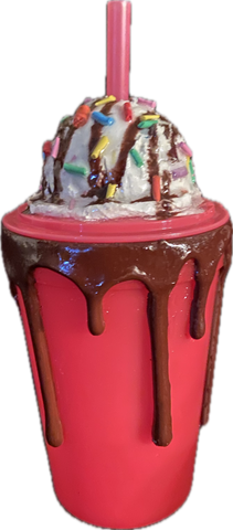 Chocolate drizzle ice cream scoop tumbler cup