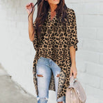 leopard hi-low shirt