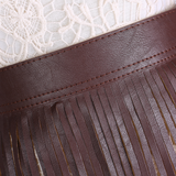 Short Faux Leather Fringe Belts