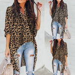 leopard hi-low shirt