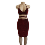 Date Night Red Wine Two piece skirt set 