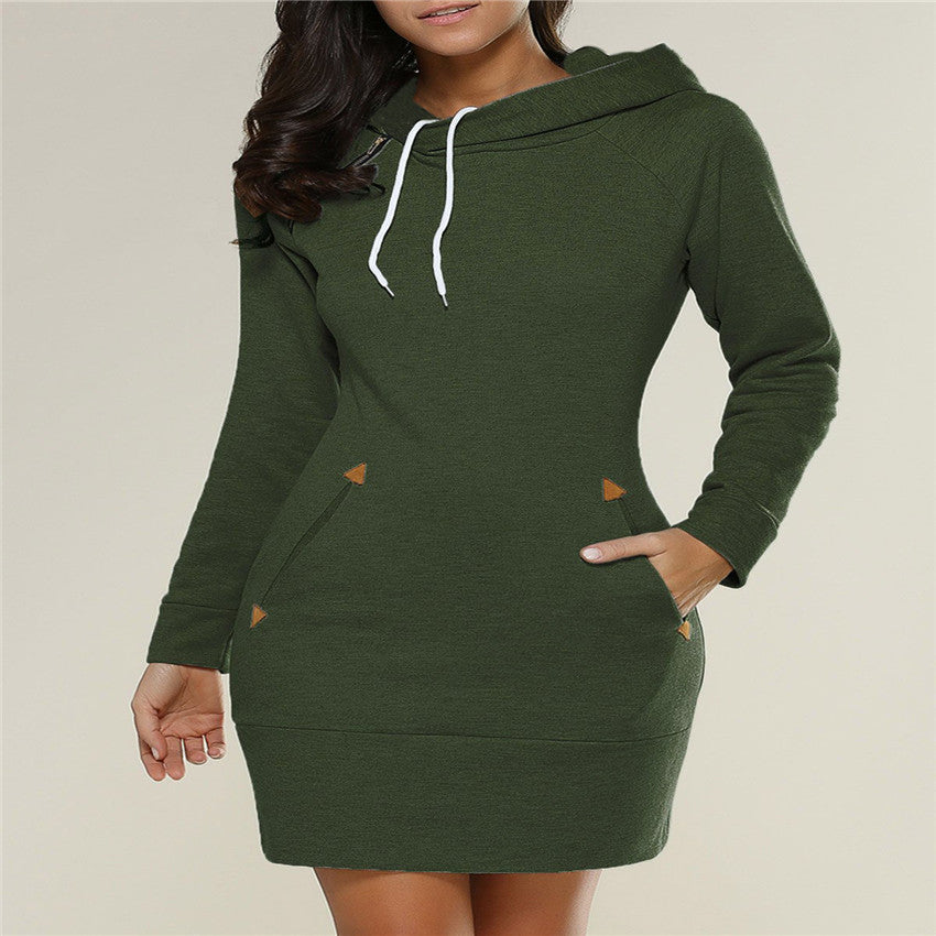 Hooded sweater dress