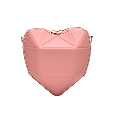 Geometric heart-shaped bag