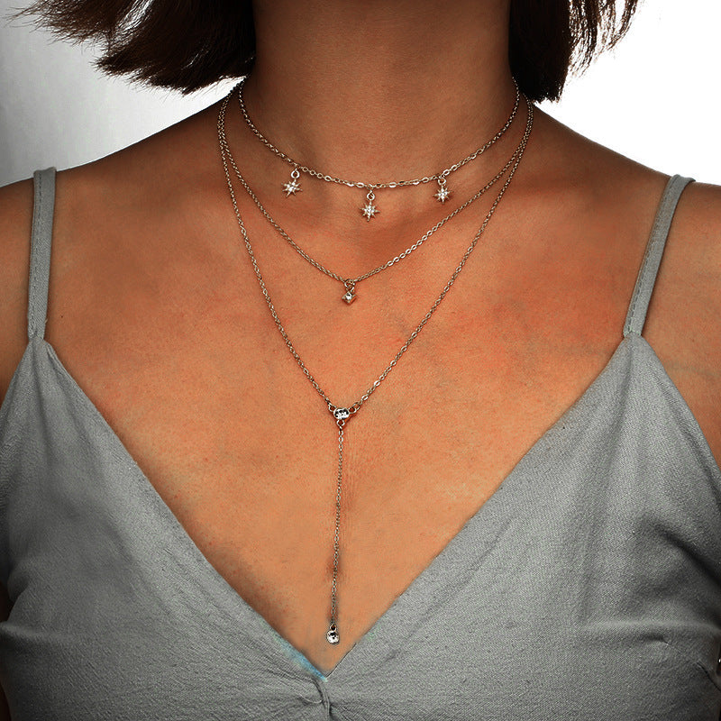 layered star  necklace