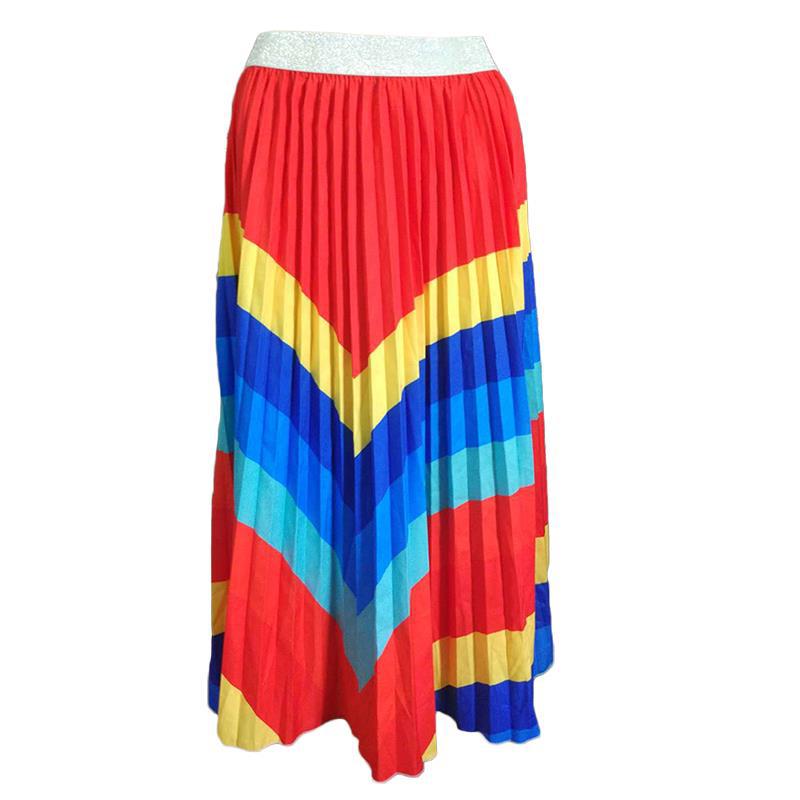 Printed pleated skirt