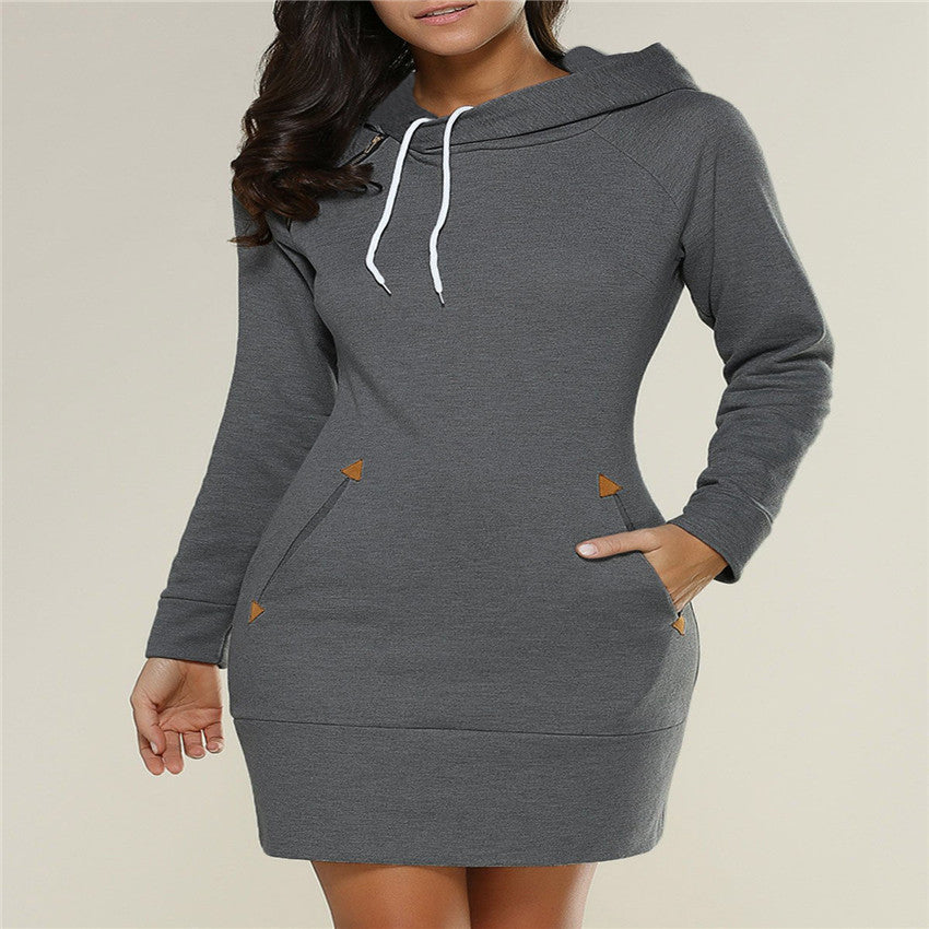 Hooded sweater dress