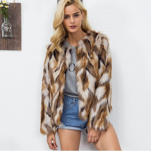 Faux Fox Fur Coat