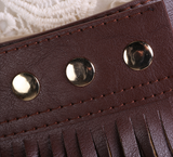 Short Faux Leather Fringe Belts