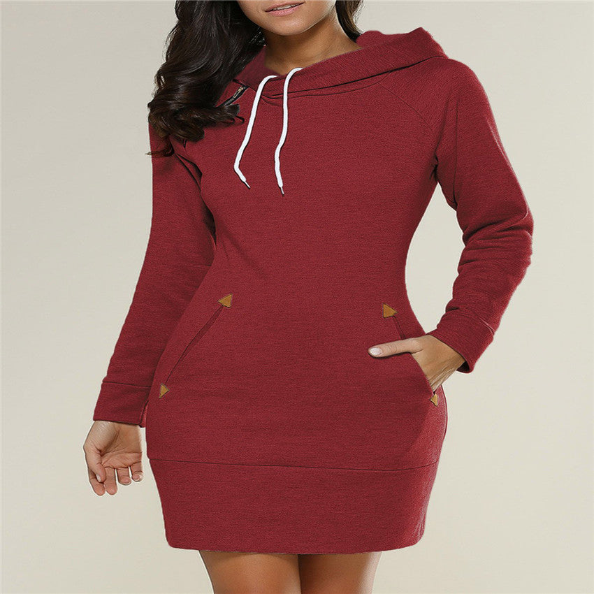 Hooded sweater dress