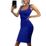 Summer sexy vest dress Europe and the United States large size women's high elasticity pregnant women can wear dresses