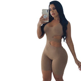 Hollow hip-lifting body slimming jumpsuit