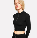 Ring Zip Up Cropped top