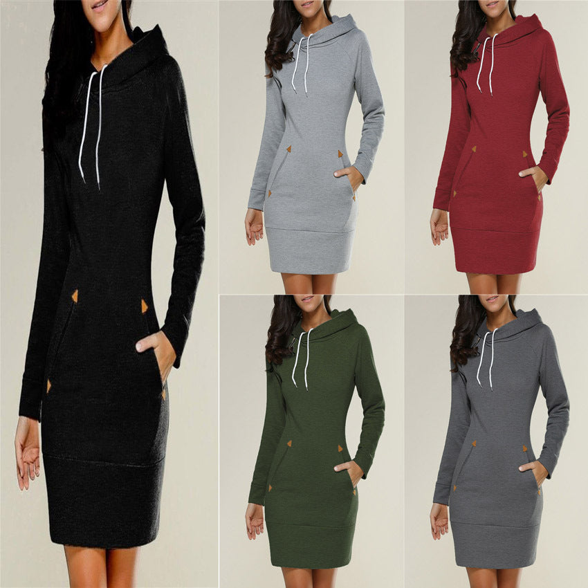 Hooded sweater dress